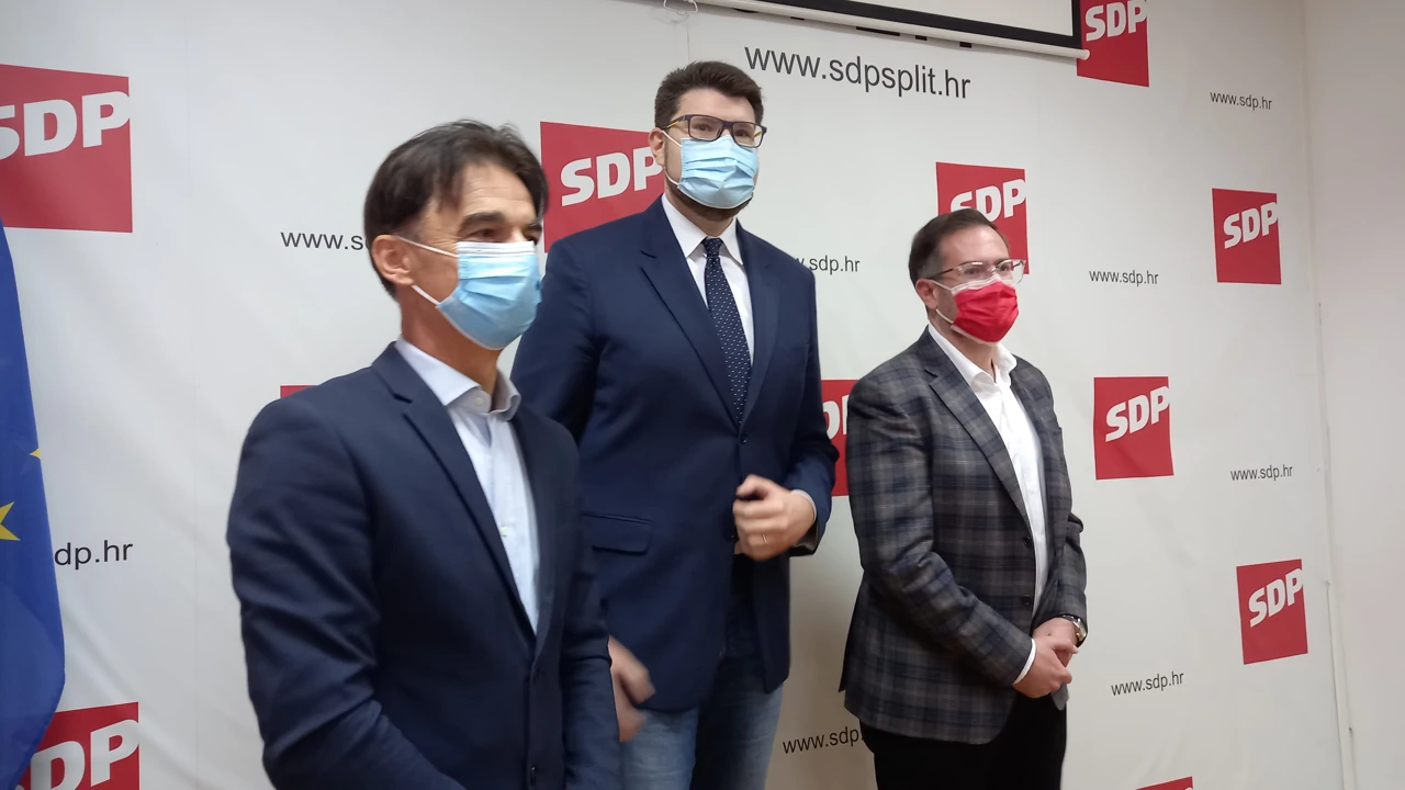 Vodstvo SDP u Splitu, Peđa Grbin, Branko Grčić, Damir Barbir 