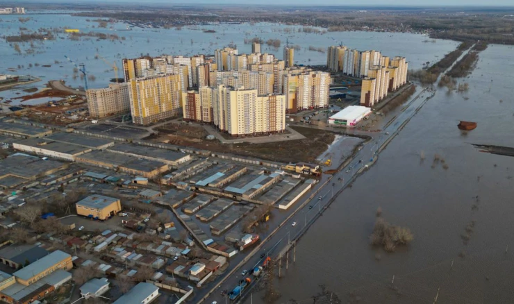 Poplava na području grada Orenburga, fotografija od 12. travnja 