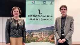 Sandra Ćakić Kuhar i Aleksandar Stojanović, najava 1. Gerontološkog skupa Istarske županije u Pazinu