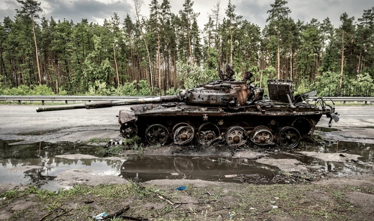 Uništeni ruski tenk