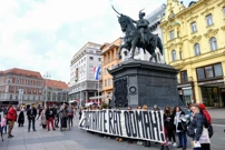 U centru Zagreba prosvjed protiv rata u Ukrajini , Foto: Slaven Branislav Babić/PIXSELL