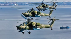 Grupa Mi-28 Havoc helikoptera na vojnoj vježbi