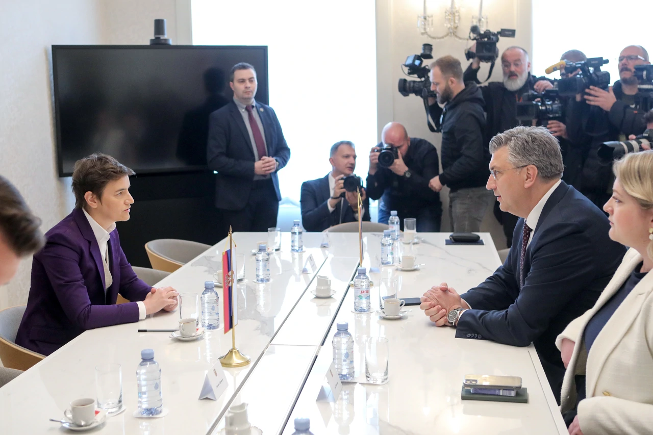 U Banskim dvorima premijer Andrej Plenković primio je premijerku Srbije Anu Brnabić, Foto: Zeljko Hladika/Pixsell