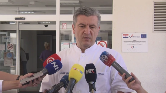 Dr. Joško Markić speaks to reporters about the patient's condition