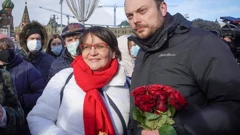 Julija Galjamina i Vladimir Kara-Murza u centru Moskve u veljači 2021. 