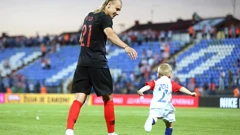 Hrvatska - Senegal 2018.,  Domagoj Vida sa sinom Davidom