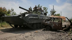 Ukrajinski tenk na bojišnici
