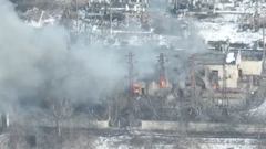 Snimka prikazuje udar na objekt u Kurdiumivki