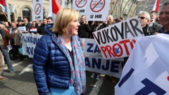 Željka Markić na prosvjedu 2018.