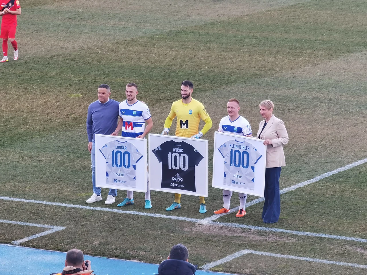 100. utakmicu u bijelo-plavom dresu odigrali su Ivušić, Lončar i Kleinheisler:, Foto: Krunoslav Inhof/Radio Osijek