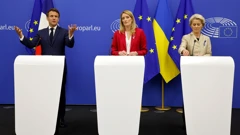 Ursula von der Leyen i Emmanuel Macron nakon Konferencije o budućnosti Europe