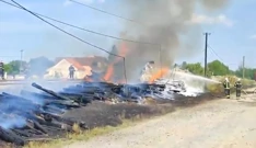 Požar pružnih pragova, Foto: HRT/Radio Osijek
