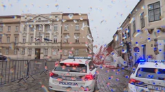 Zagreb: Vjetar srušio skelu na Markovom trgu, Foto: HTV/HRT