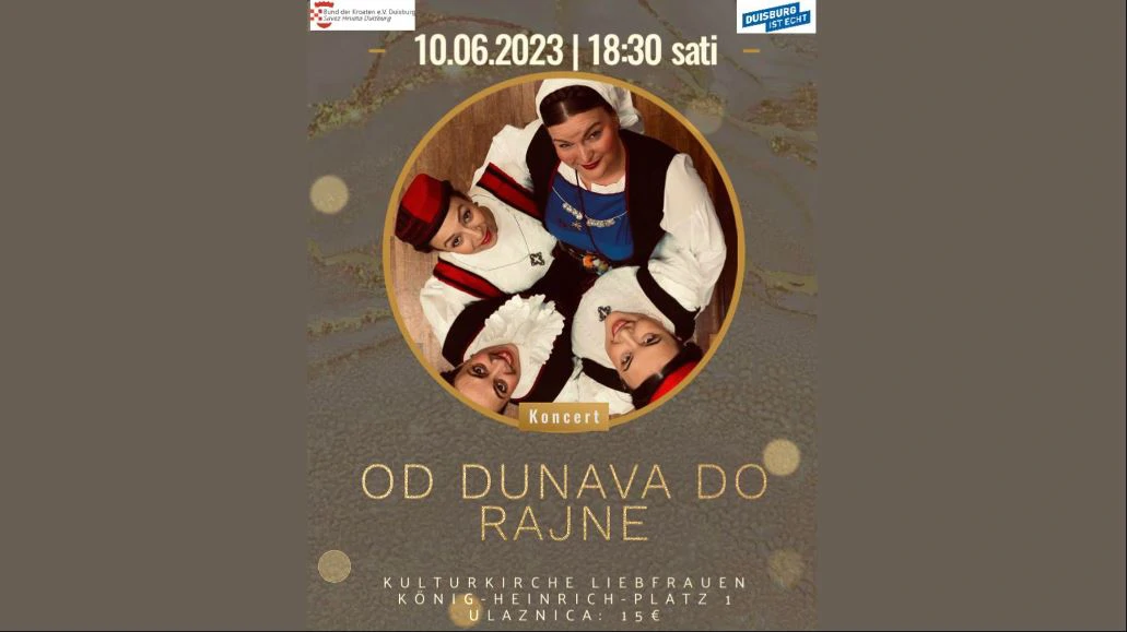 Plakat za koncert "Od Dunava do Rajne", Foto: ustupljena fotografija/Savez Hrvata Duisburg