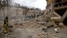Kijev, Ukrajina -zgrada oštećena ruskim raketnim napadom
