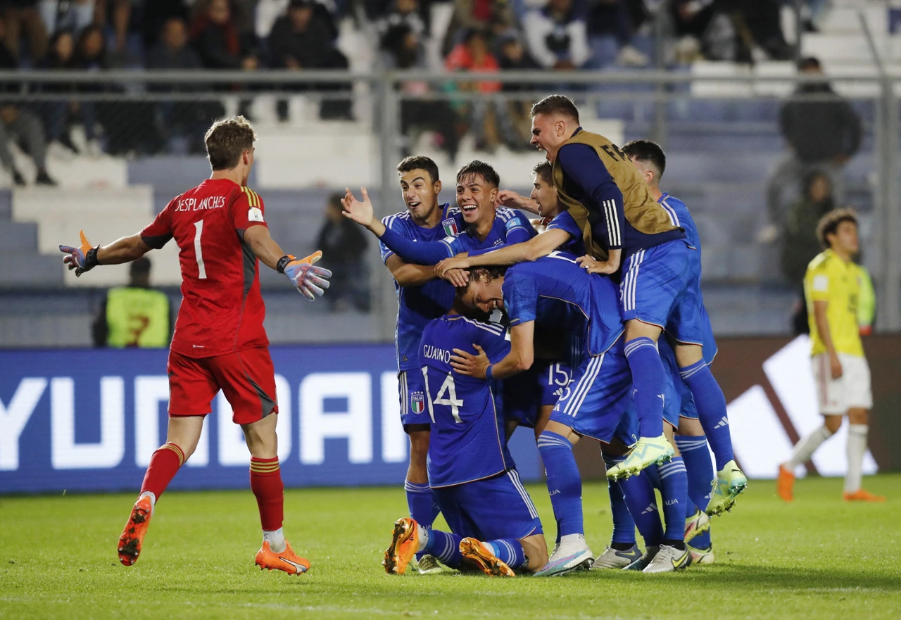 Slavlje nogometaša Italije nakon pobjede nad Kolumbijom