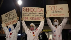 Prosvjed protiv administracije brazilskog predsjednika Jaira Bolsonara u Sao Paulu