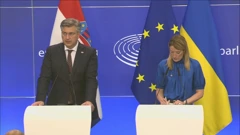 Prime Minister Andrej Plenković and European Parliament President Roberta Metsola