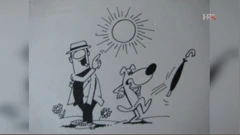 karikatura Dinka Žibrata, oko 1969. godine, Foto: HTV/HRT