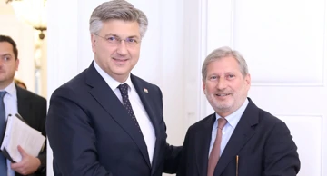 Premierminister Andrej Plenković und EU-Kommissar Johannes Hahn