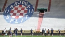 Zagrijavanje igrača prije utakmice Hajduk - Osijek 
