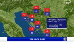 preliminarna analiza temperature i oborine veljače 2022., Foto: DHMZ/HTV/HRT