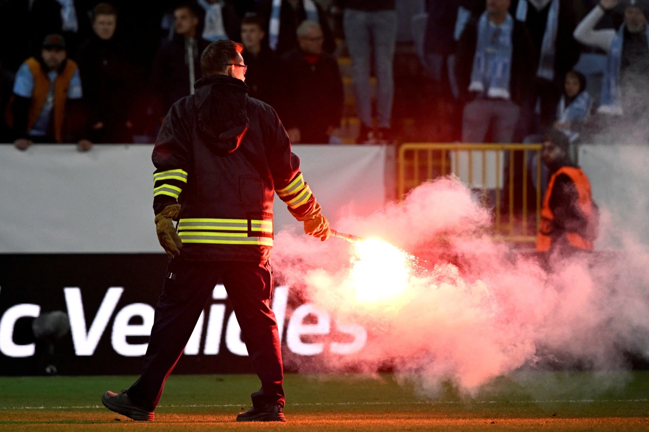 Neredi na utakmici Malmo - Union Berlin, Foto: Johan Nilsson/TT News Agency/REUTERS