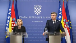Borjana Krišto i Andrej Plenković za vrijeme njenog posjeta Hrvatskoj prošle godine
