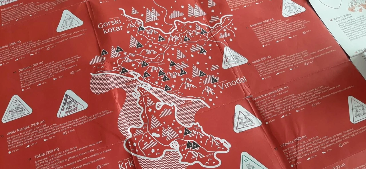 Planinarskim Putovima Frankopana, mapa, Foto: Neva Funčić/Radio Rijeka