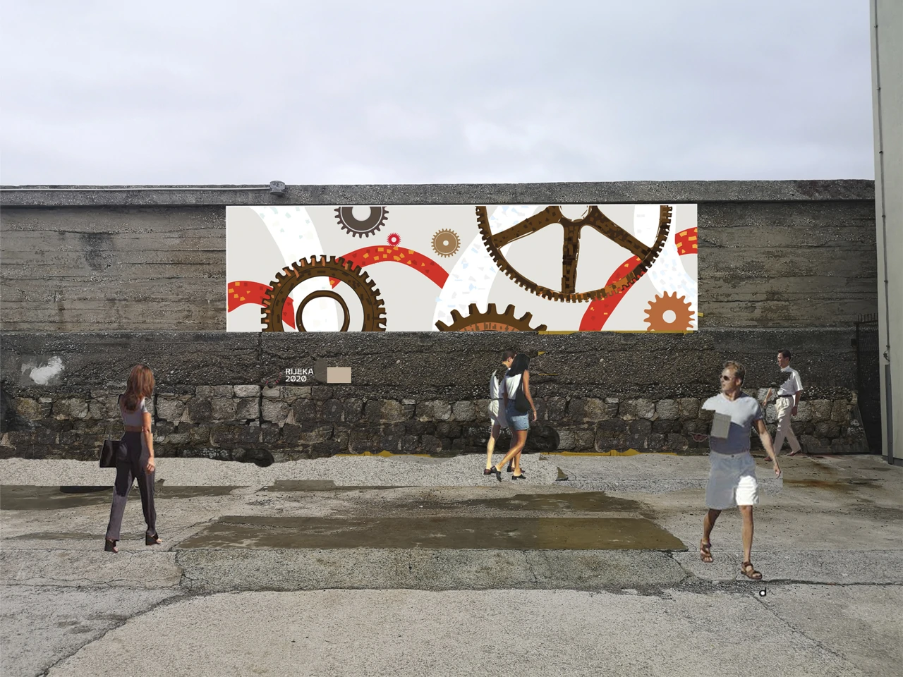 Vizualizacija izrade volonterskog mozaika, travanj 2021, Foto: Rijeka 2020/EPK