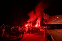 Navijači u Splitu uz bakljadu dočekali pobjednike Kupa, Foto: Miroslav Lelas/PIXSELL