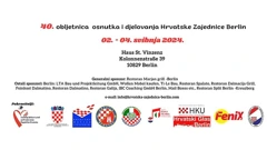 Plakat 40. obljetnice Hrvatske kulturno-umjetničke i sportske zajednice Berlin