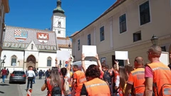 Prosvjed djelatnika Hitne medicinske pomoći u  Zagrebu